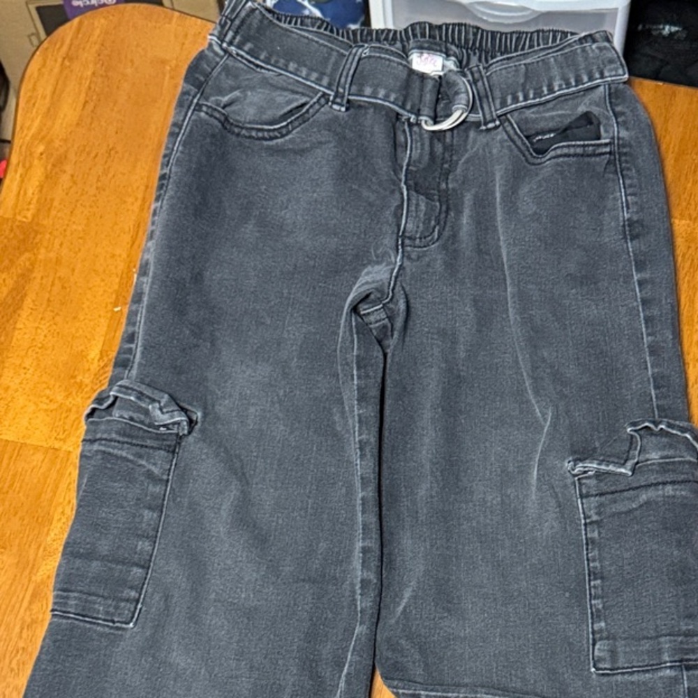 Justice Kids Black Cargo Jeans